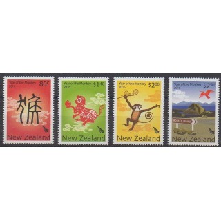 Acheter cette série de timbres de Nouvelle-Zélande de l'année 2016 (No 3163/3166).
