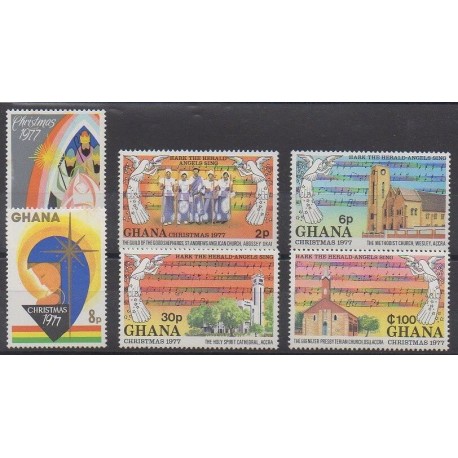 Ghana - 1977 - No 597/602 - Musique - Noël