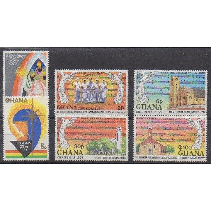 Acheter cette série de timbres du Ghana de l'année 1977 (No 597/602).