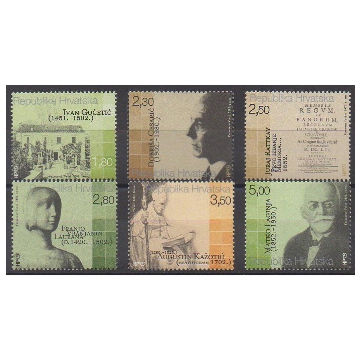 Acheter cette série de timbres de Croatie de l'année 2002 (No 563/568).