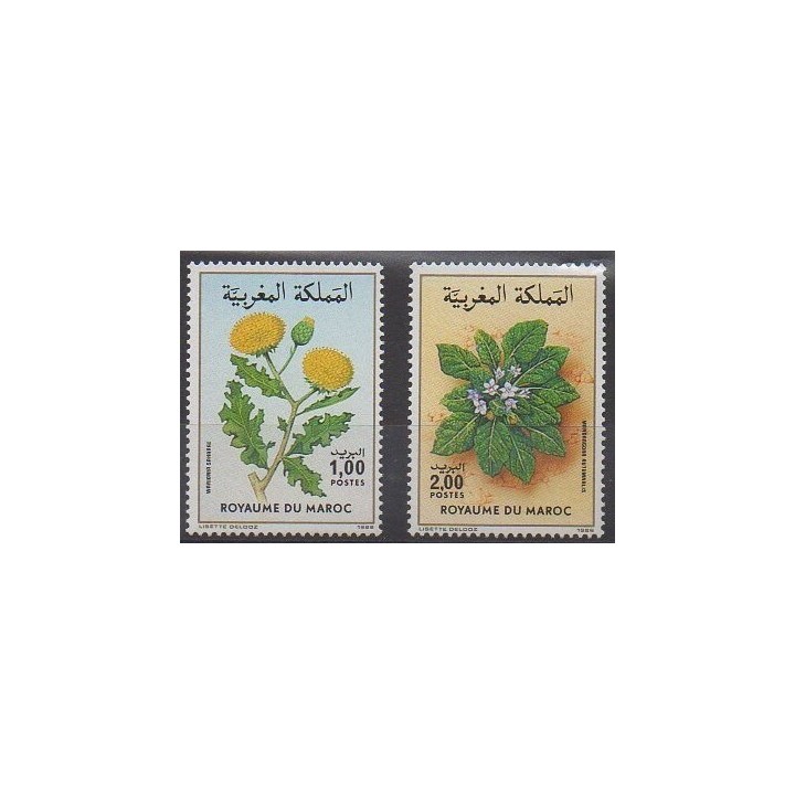 Buy this set of stamps of Morocco of the year 1986 (Nb 1008/1009).