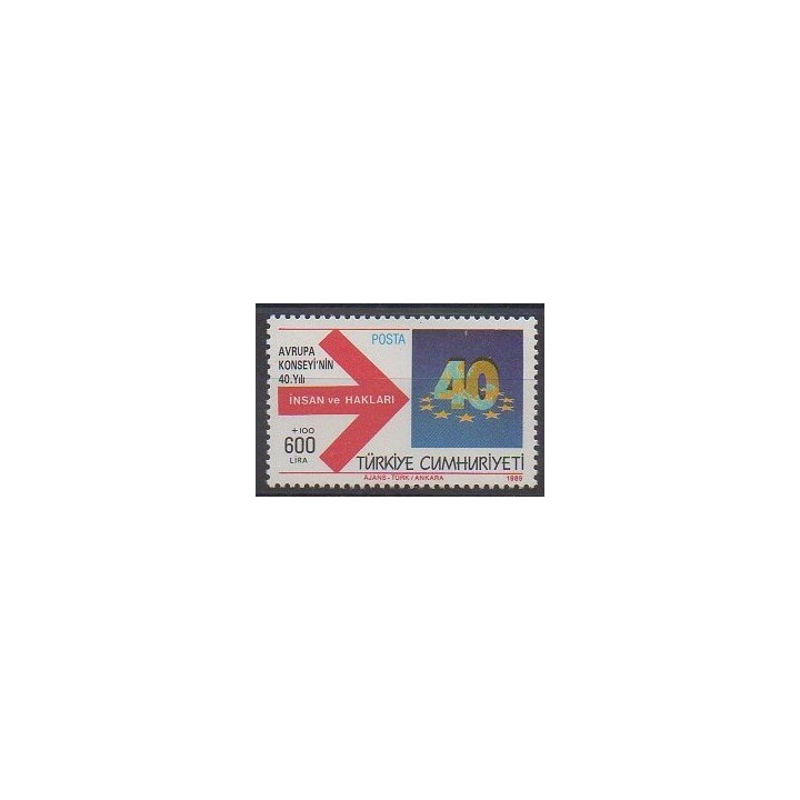 Buy this stamp of Turkey of the year 1989 (Nb 2604).