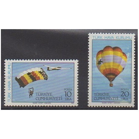 Turkey - 1985 - Nb 2458/2459 - Hot-air balloons - Airships
