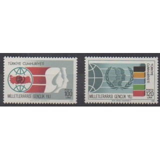 Acheter cette série de timbres de Turquie de l'année 1985 (No 2474/2475).