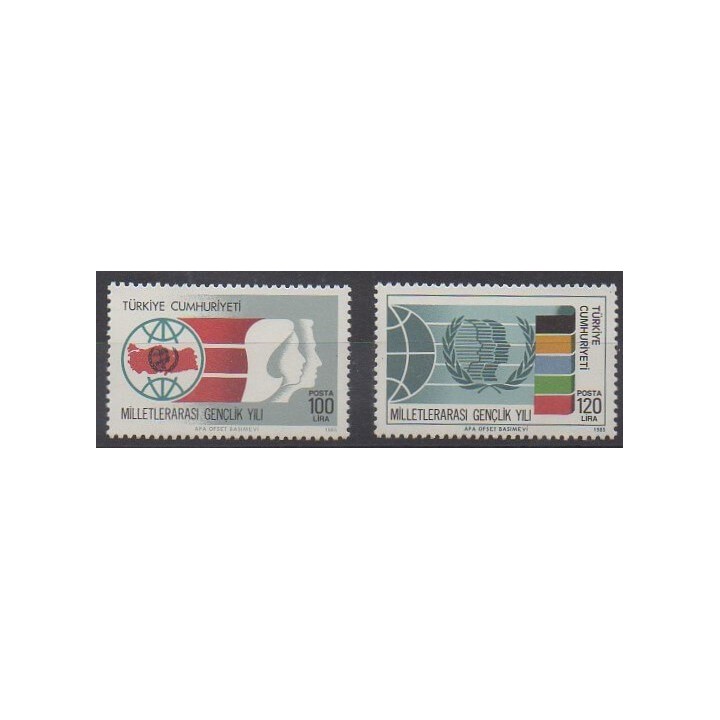 Acheter cette série de timbres de Turquie de l'année 1985 (No 2474/2475).