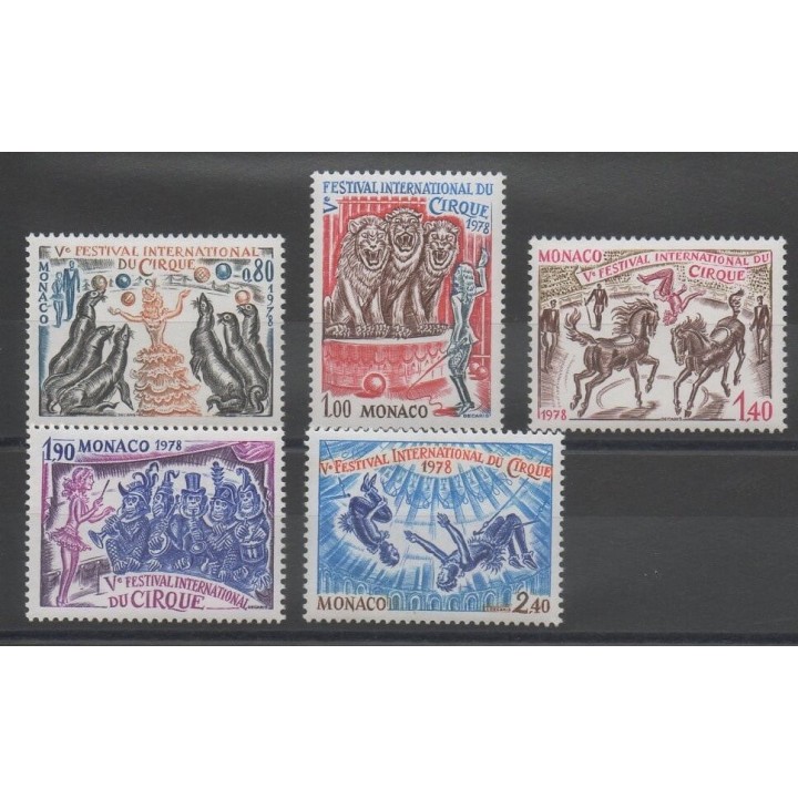 Stamps - circus - Monaco - Poste - 1978- Nb 1167/1171