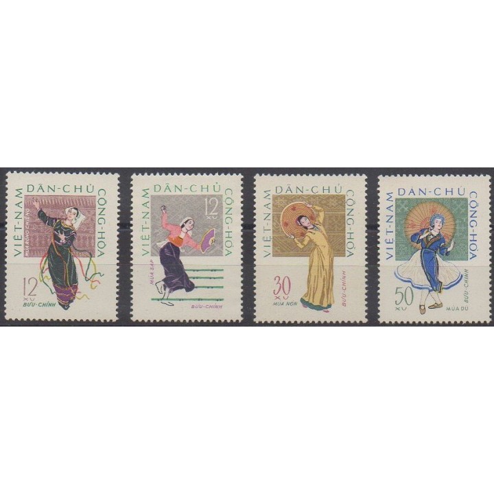 Acheter cette série de timbres du Vietnam du nord de l'année 1962 (No 258/261).