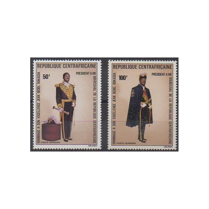 Acheter ces timbres de la République Centrafricaine de l'année 1975 (No PA132/PA133).