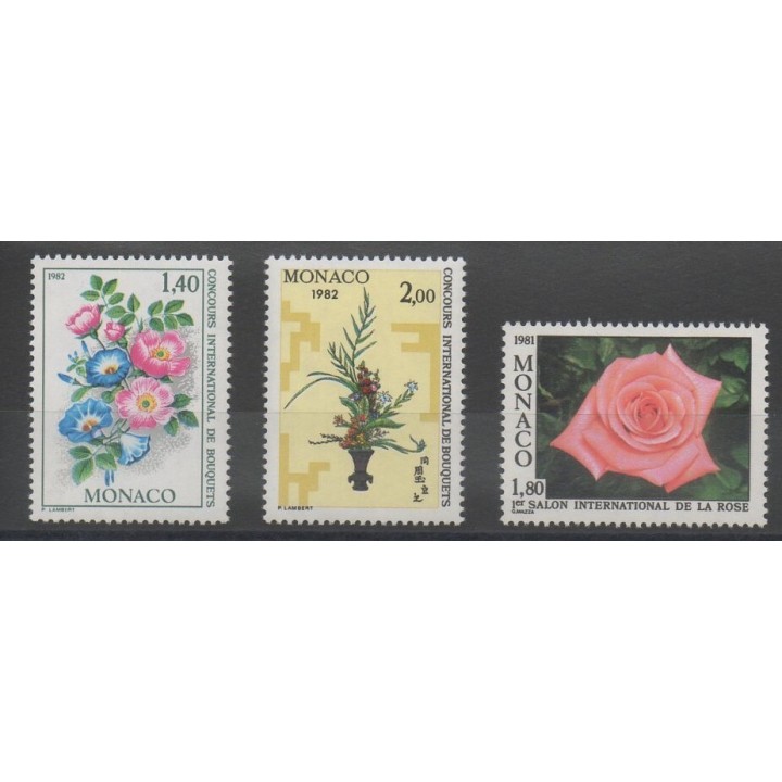 Timbres - fleurs  - Monaco  - 1981 - No 1295/1297