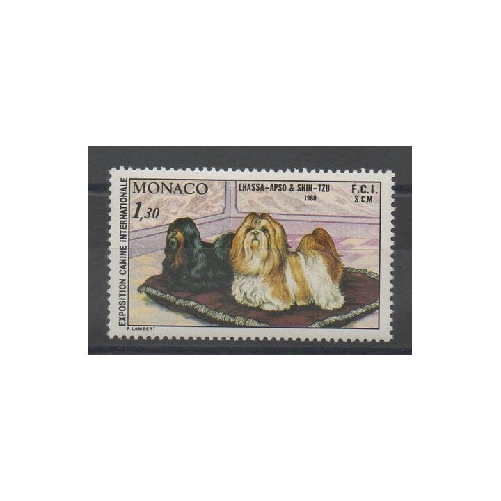 Timbres - chiens - Monaco  - 1980 - No 1232