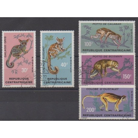 Central African Republic - 1971 - Nb 150/154 - Mamals - Used