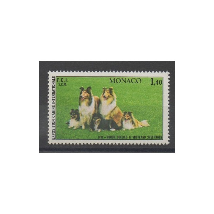 Stamps - dogs - Monaco - 1981 - Nb 1280