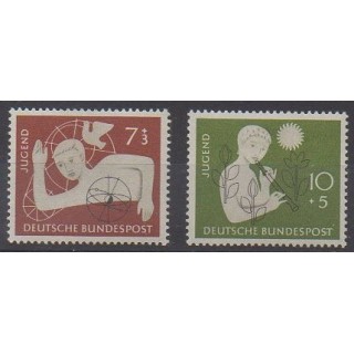 Acheter cette série de timbres de l'Allemagne occidentale (RFA) de l'année 1956 (No 111/112).