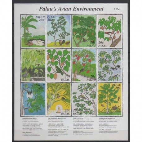 Palau - 1997 - No 1038/1049 - Oiseaux - Arbres - Fruits ou légumes