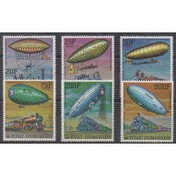 Comores - 1977 - No 179/182 - PA121/PA122 - Ballons - Dirigeables