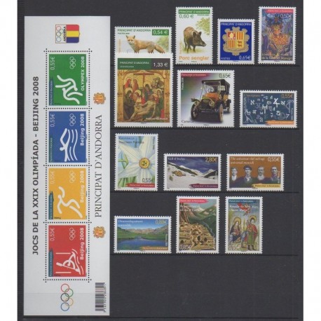 French Andorra - Complete year - 2008 - Nb 649/665
