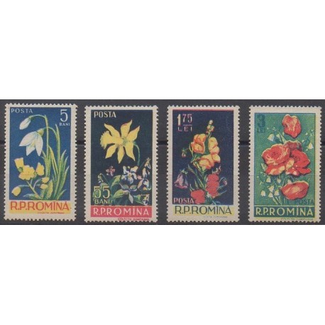 Romania - 1956 - Nb 1469/1472 - Flowers