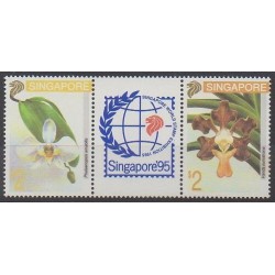 Singapour - 1993 - No 674/675 - Orchidées - Philatélie