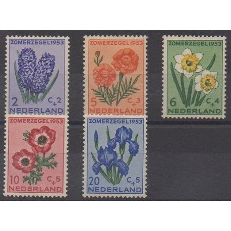 Pays-Bas - 1953 - No 590/594 - Fleurs - Neufs avec charnière