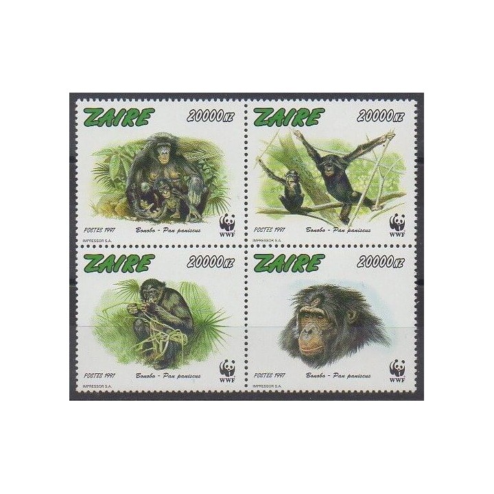 Acheter cette série de timbres du Zaïre de l'année 1997 (No 1487/1490).