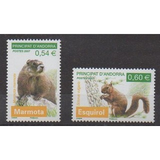 Buy this set of stamps of French Andorra of the year 2007 (Nb 634/635).