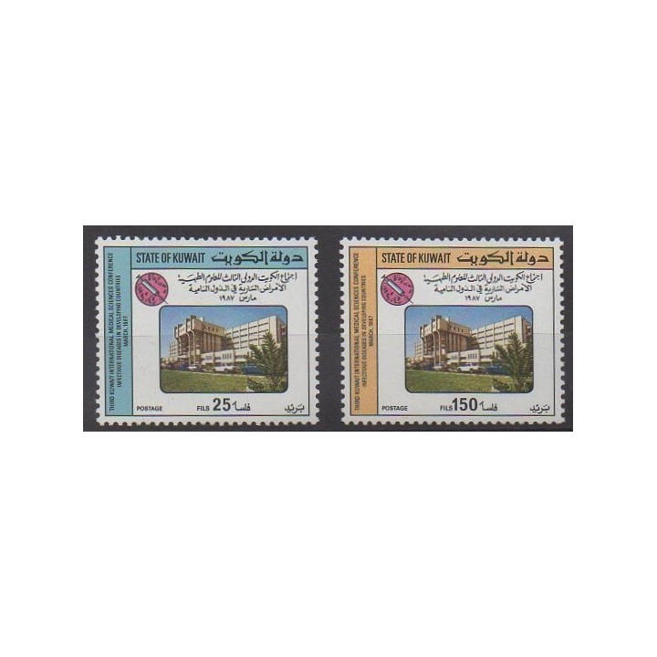 Buy this set of stamps of Kuwait of the year 1987 (Nb 1103/1104).