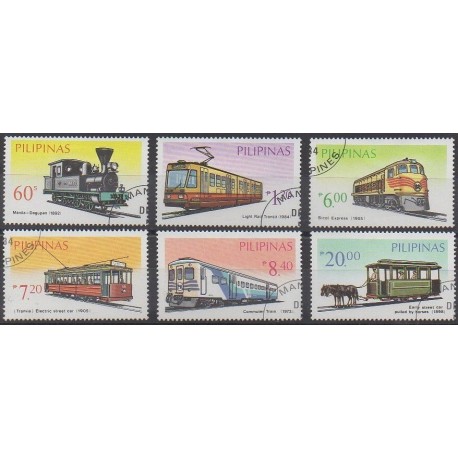 Philippines - 1984 - Nb 1412/1417 - Trains - Used