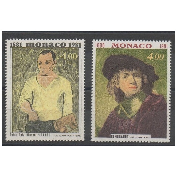 Timbres - peinture - Monaco  - 1981 - No 1293/1294