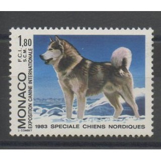 Timbres - chiens - Monaco  - 1983 - No 1367