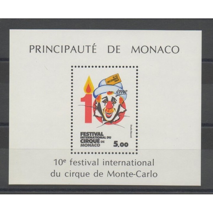 Stamps - circus - Monaco - 1984 - Nb BF 29