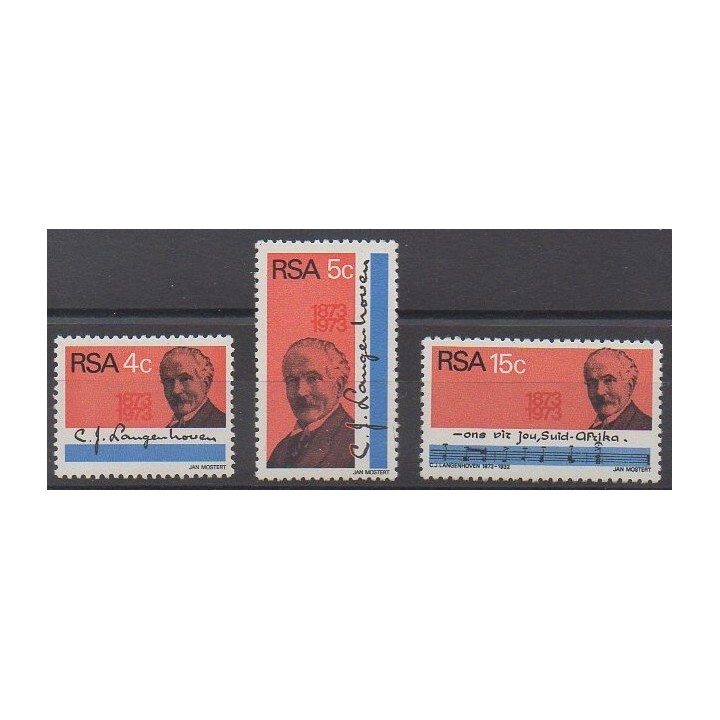 Acheter cette série de timbres d'Afrique du Sud de l'année 1973 (No 347/349).