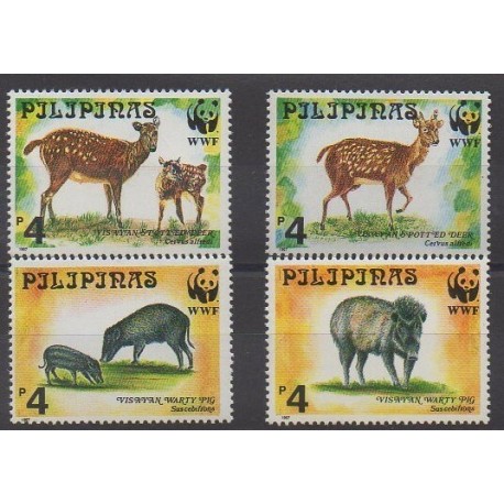 Philippines - 1997 - No 2354/2357 - Mammifères - Espèces menacées - WWF