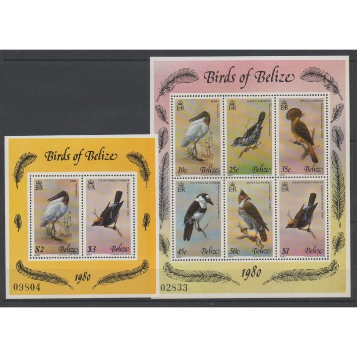 Timbres - oiseaux - Belize - 1980 - No BF 14/BF15