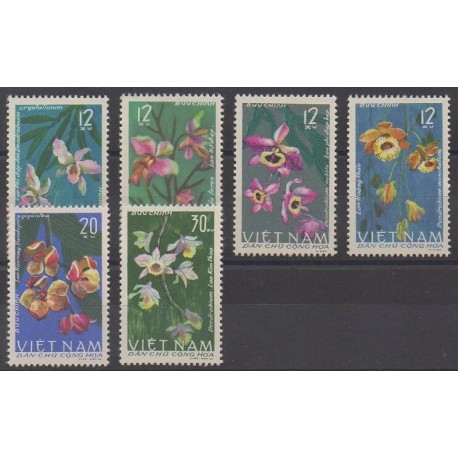 Vietnam du nord - 1966 - No 482/487 - Orchidées