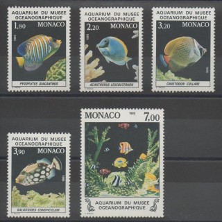 Timbres - poissons - Monaco  - 1985 - No 1483/1487