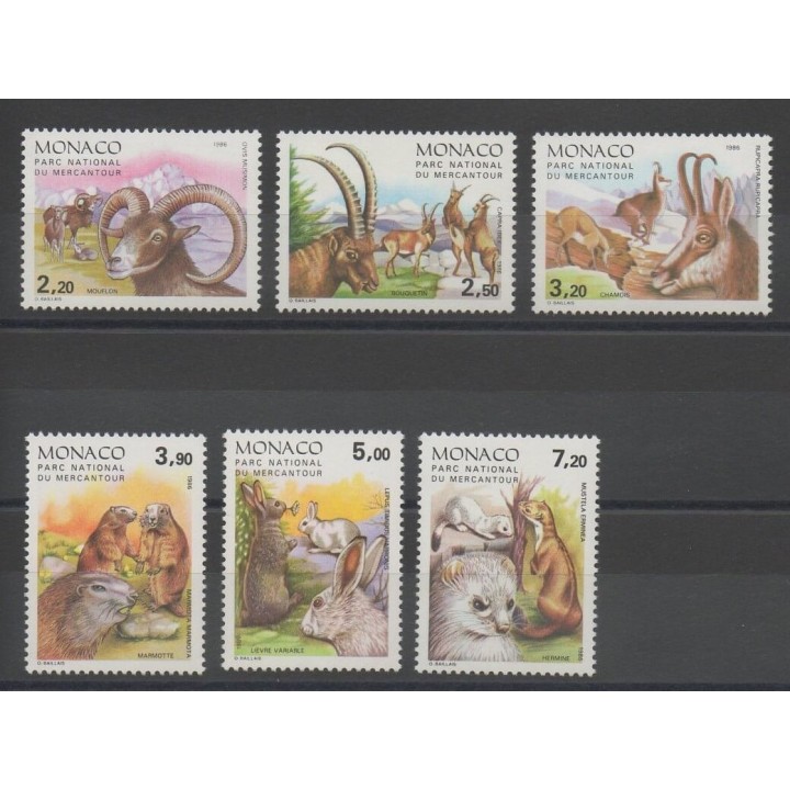 Timbres - animaux divers - Monaco  - 1986 - No 1522/1527