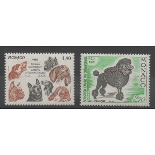 Timbres - chiens - Monaco  - 1987 - No 1575/1576