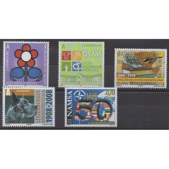 Buy this set of stamps of Luxembourg of the year 2008 (Nb 1734/1738).