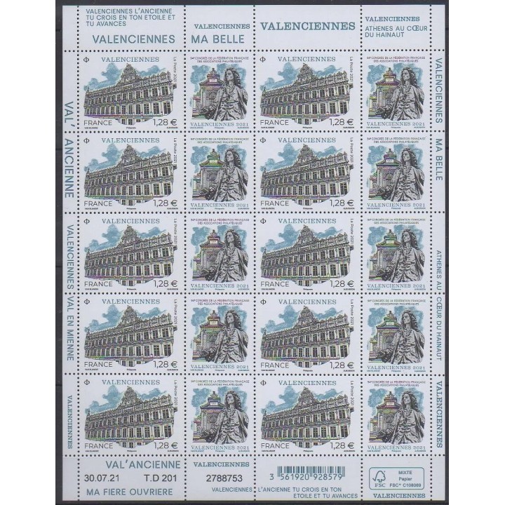 Acheter ce feuillet de France de l'année 2021 (No F41 - Valenciennes).