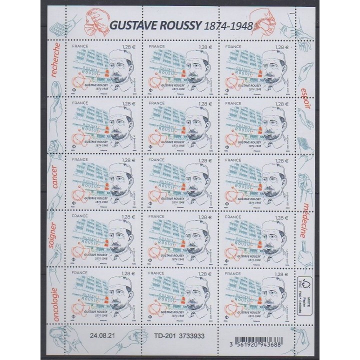 Buy this souvenir sheet  of France of the year 2021 (Nb F39 - Gustave Roussy).