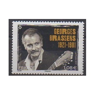 Acheter ce timbre de France de l'année 2021 (Georges Brassens).