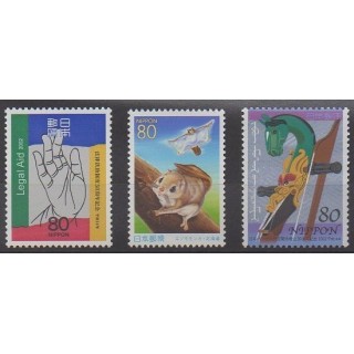Acheter cette série de timbres du Japon de l'année 2002 (No 3173/3175).