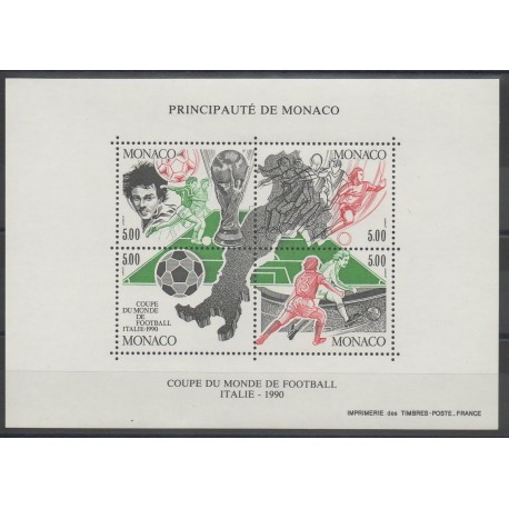 Monaco - Blocs et feuillets - 1990 - No BF 50 - Coupe du monde de football