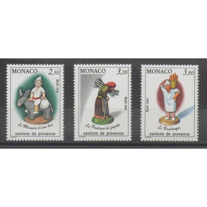 Timbres - Noël - Monaco  - 1990 - No 1743/1745