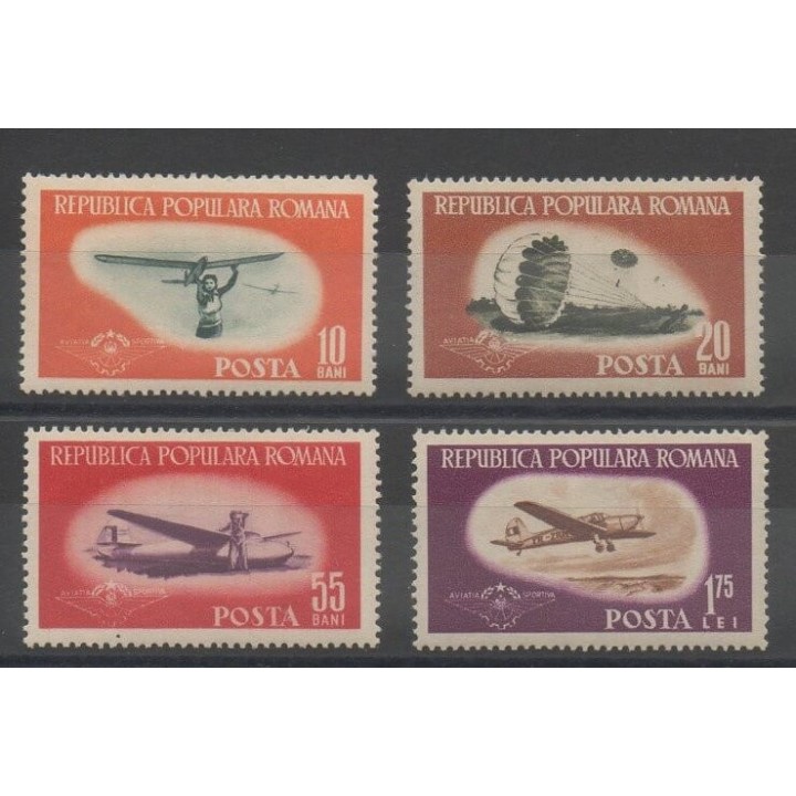 Timbres - avions - Roumanie - 1953 - No 1323/1326