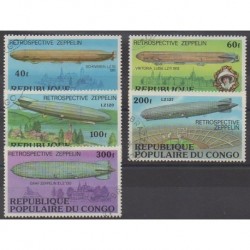 Congo (Republic of) - 1977 - Nb 458/462 - Hot-air balloons - Airships - Used