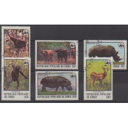 Congo (Republic of) - 1978 - Nb 499/504 - Mamals - Endangered species - WWF - Used