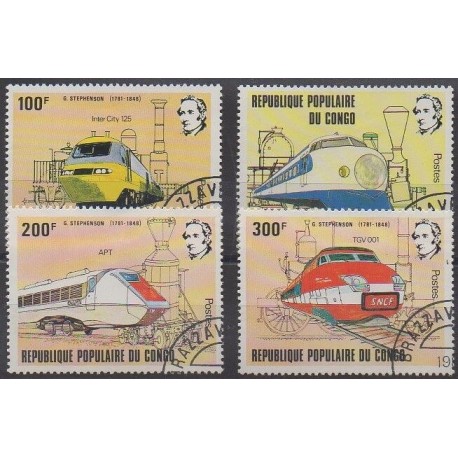 Congo (Republic of) - 1982 - Nb 656/659 - Trains - Used