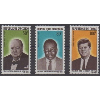 Buy these stamps of Republic of Congo of the year 1965 (Nb PA33/PA35).