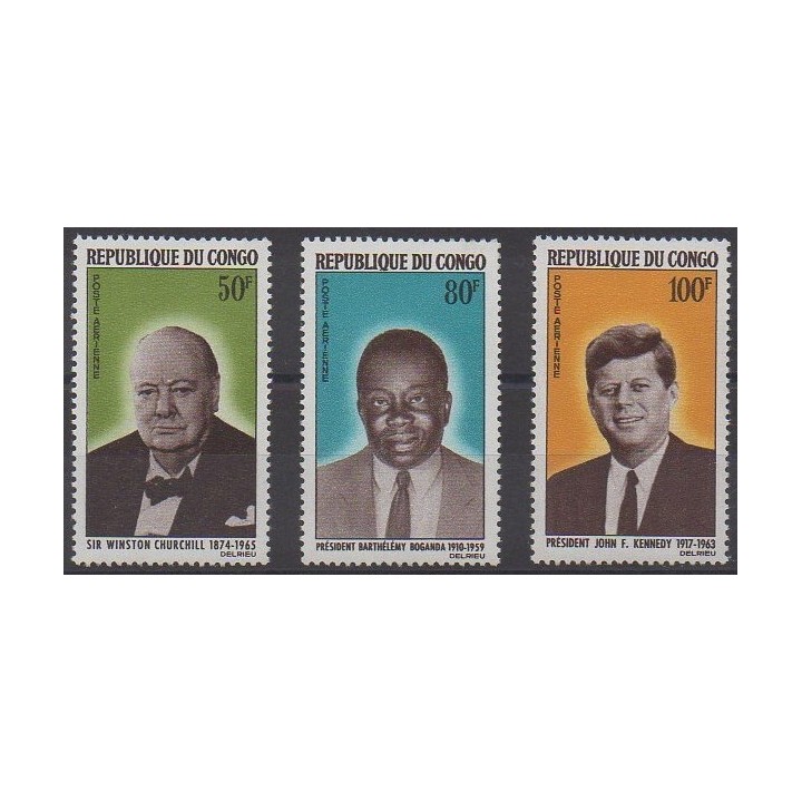 Buy these stamps of Republic of Congo of the year 1965 (Nb PA33/PA35).